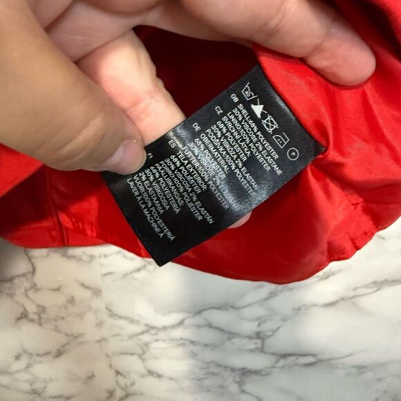 NEW H&M Red Belted Women's Pencil Skirt Size 8 - Picture 3 of 9